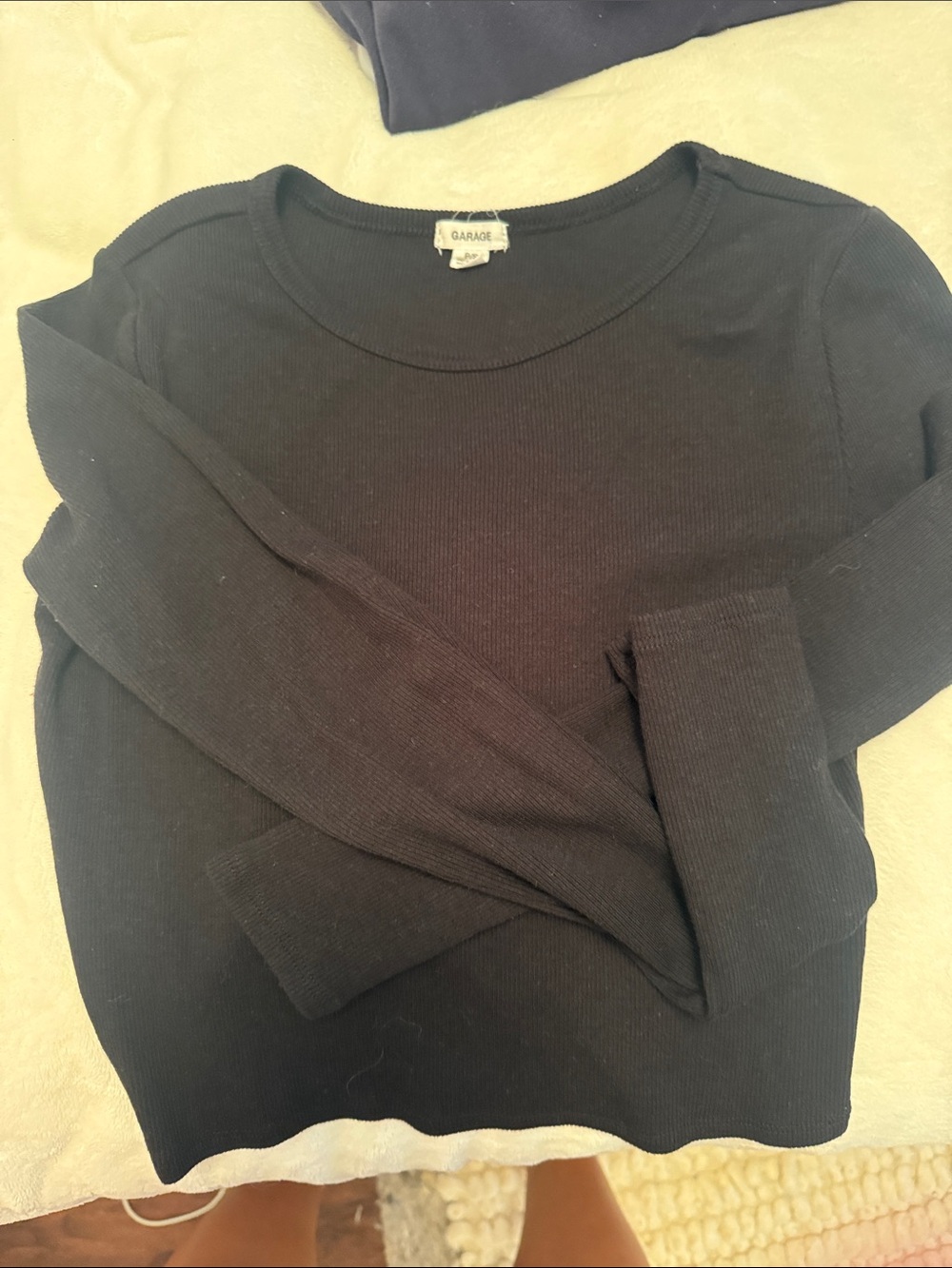 Garage Black Ribbed Scoopneck Sweater